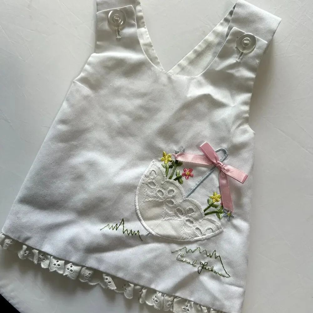 Vintage Howday Sportswear Of Miami Embroidered Pinafore Apron Dress